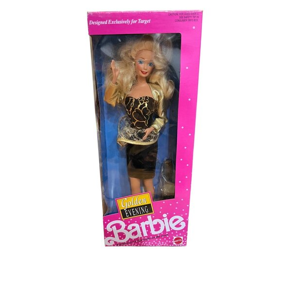 Golden Evening Barbie Doll Gold & Black Dress Exclusive For Target Mattel 1990s - Picture 1 of 4